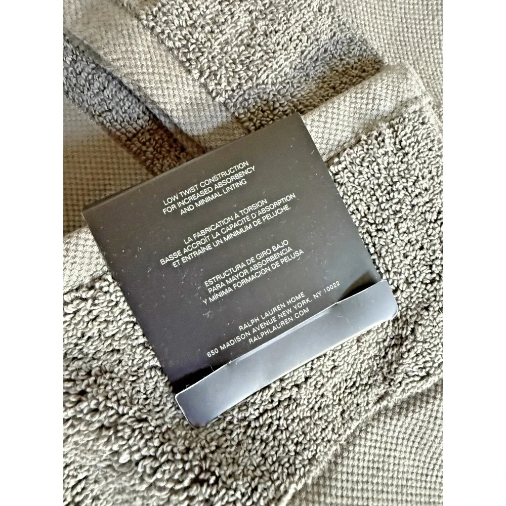 NEW Lauren Ralph Lauren Towel Set 3Pc 1 Bath/1 Hand1 Wash Grey Wescott Cotton